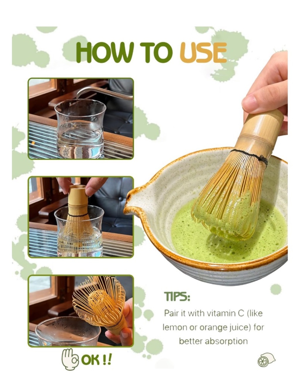Matcha Whisk 100% Bamboo Handcrafted Organic Traditional Japanese - Picture 5 of 5
